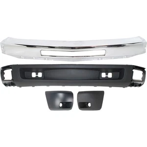 Front Bumper Kit For 2009-2013 Chevy Silverado 1500 Chrome with Air Intake Hole - Picture 1 of 13