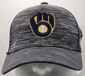 Milwaukee Brewers New Era Retro Logo Gray Youth Snapback Baseball Hat Cap MLB - Picture 1 of 11