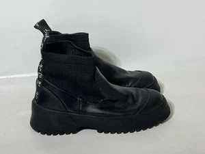 Zara TRF black pull on chunky army boot size 41 Women 10 - Picture 1 of 8