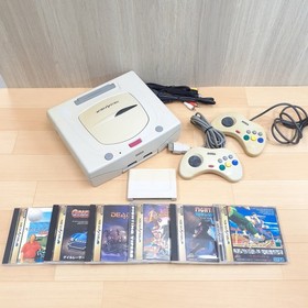 Sega Saturn Console bundle with 6 games , 2 controllers &  memory Japan White