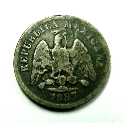 1887 GoR MEXICO 10 CENTAVOS KM#403.5    .903 SILVER, FREE DELIVERY IN USA - Image 1 of 2