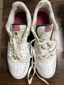 Nike AF1 Low Men's Sneakers Size 11.5 AMERICAN FLAG WHITE RED BLUE As-Is No Box - Picture 1 of 24