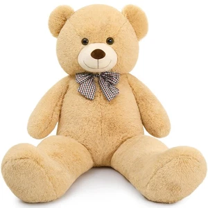 Giant Big Teddy Bear 4 Feet 47 inch Life Size Tan Plush Bear Brown Stuffed An... - Picture 1 of 9