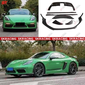 Fits Porsche 718 982 Boxster Cayman Carbon Fiber Front Rear Lip Side Skirts Kits - Picture 1 of 51