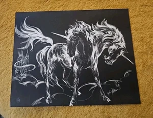 Gloria Peterson Plemmons Unicorn Art Print 13/20 Signed 1981 *Read* - Picture 1 of 8