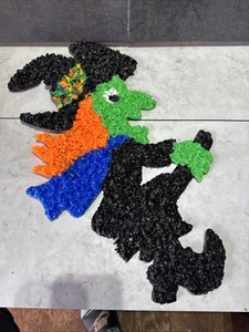 De colección Palomitas de Maíz Derretidas Plástico Halloween Bruja en Escoba Decoración de Pared 20 X 14" Ms2 - Imagen 1 de 15