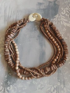 Vintage bead necklace mauve coral torsade Monies? unsigned Gerda Lynggaard? - Picture 1 of 5