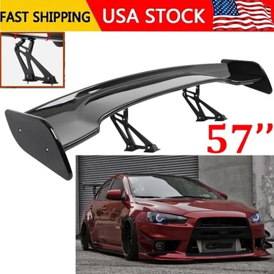 57" Rear Spoiler Wing For Mitsubishi Eclipse GT Truck GT Style Glossy Black+ Foto 1 de 4