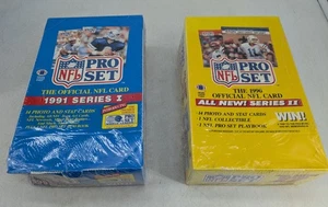 Pro Set 1990 1991 The Official NFL Card Series 1 & 2 Football Cards Sealed Boxes - Foto 1 di 6