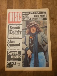 Disc Newspaper August 4th 1973 Roger Daltrey Cover Paul McCartney Poster - Picture 1 of 5