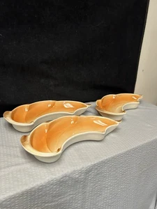 Platos de hojas curvas LANE & CO. 3030 Van Nuys CA California POTTERY EE. UU. - Imagen 1 de 14