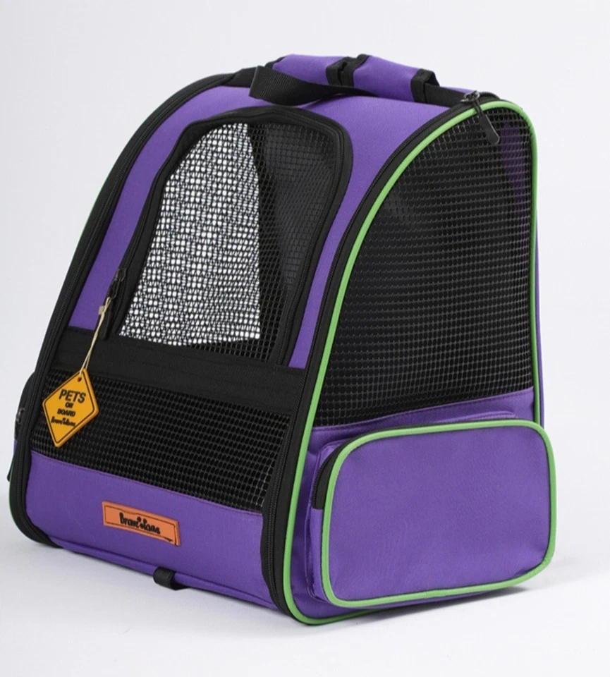 Faltbare Transporttasche, Rucksack für Katzen & kleine Hunde – mit Netz & Griff - Bild 1 von 3