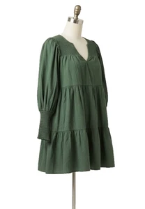 Biesen Pomander Place grün Kleid Langarm V-Ausschnitt Small 100% Baumwolle - Bild 1 von 8
