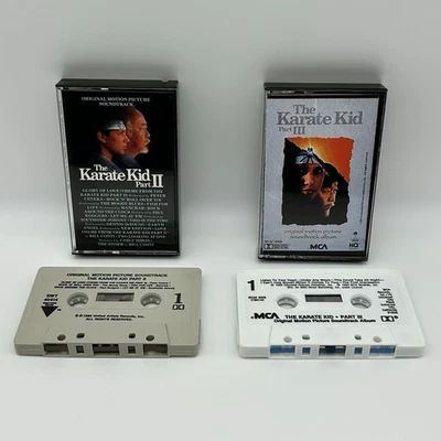 LOT OF 2: The Karate Kid Part II + Part III Motion Picture Soundtrack Cassettes — 第 1/4 张图片