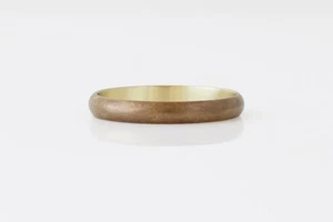 Oxidized Brass Band, Pure Brass Ring, Half Round Unisex Men Women Jewelry Gift - Picture 1 of 7