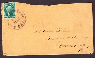 US 15 on Cover from San Francisco, CA to Norristown, NJ Fine SCV $260 - Image 1 of 2