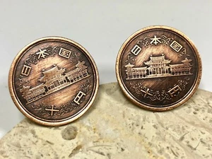 Japan Coin Cuff Links Japanese 10 Yen Custom Handmade Vintage Cufflinks - Picture 1 of 5