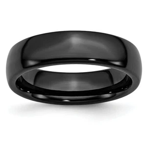 Chisel Black Ceramic 6mm Polished Band CER40 - Picture 1 of 11