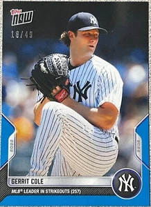 2022 Topps JETZT #1034 Gerrit Cole MLB führend in SO's (257) 18/49 - Kostenloser Versand! - Bild 1 von 2