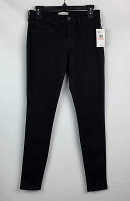 Jeans Jessica Simpson Kiss Me ajustados negros con cremallera 5 bolsillos elásticos talla 6/28 NUEVO Foto 1 de 4