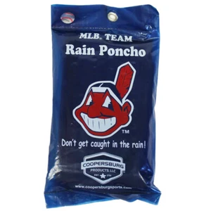 Poncho con capucha Chief Wahoo Logo Cleveland Indians ropa de lluvia MLB NUEVO - Imagen 1 de 1