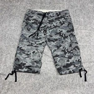 Nike Shorts Boys XL Gray Camo Drawstring Cargo Adjustable Hip Hop Outdoor Youth - Picture 1 of 18