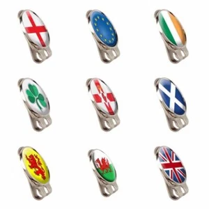 NATIONAL FLAG TOUR HAT OR CAP CLIP AND MAGNETIC GOLF BALL MARKER. ENGLAND ETC - Picture 1 of 10