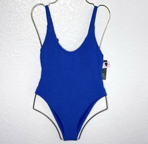 Wild Fable Damen Extra High Leg Extra Cheeky Pucker Struktur Blau Badeanzug Neu! - Bild 1 von 13