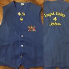 Vtg Rare Shriners Royal Order of Jesters Embroidered Blue Vest Masonic Size Med.