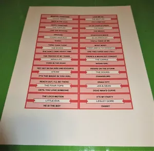 Juke Box Title Strips for 200 Selections for 45 RPM Records - Picture 1 of 1