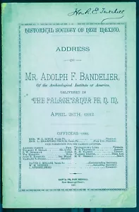 NEW MEXICO TERRITORY Adolph F. Bandelier KIN & CLAN pamphlet RE Twitchell 1882 - Picture 1 of 2