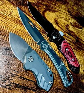 Small Pocket Knife, Cool Folding Knives Box Cutter, Mini EDC All Three Knives! - Picture 1 of 6
