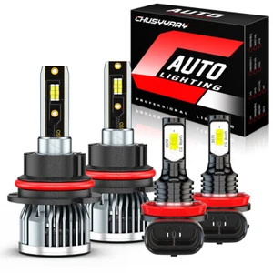 FOR Nissan Juke 2011 2012 2013-2014 4x 9007+11 LED Headlight+Fog Light Bulbs Kit - Picture 1 of 16