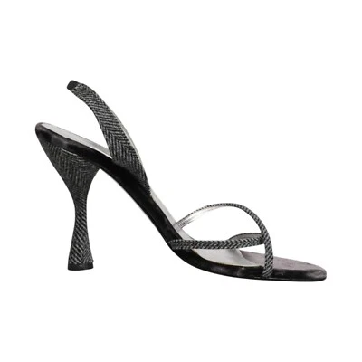 DOLCE & GABBANA Zapatos Negro Chevron Tacones Altos Sandalias EU39 / US8.5 RRP 1120usd Foto 1 de 4