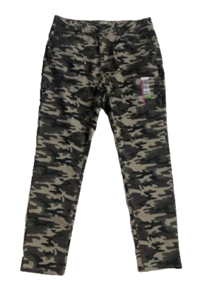 Calça camuflada No Boundaries tamanho 17 34x28,5 cintura alta elástica skinny feminina júnior - Imagem 1 de 4