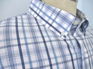 EUC Duluth Trading Blue Plaid 100% Cotton Office Shirt Relaxed Fit Tall XLT - Picture 1 of 8