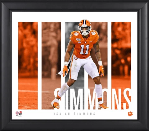 Isaiah Simmons Clemson Tigers Framed 15x17 Player Panel Collage Cover