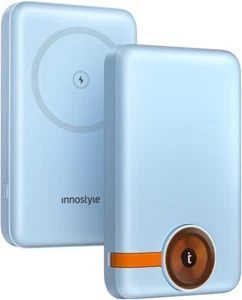 Innostyle Magnetic Wireless iPhone and iWatch Charger 2 in 1, 10000mAh - Blue - Picture 1 of 7