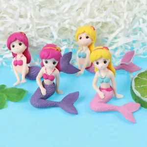 4 Quality Little Mermaid Resin Ornament Aquarium Fish Tank Cake Decoration - Picture 1 of 13