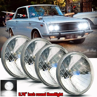 Faros redondos HI LO 130W para Toyota Corona 1967-78 4 piezas más nuevos Halo 5,75" Foto 1 de 4