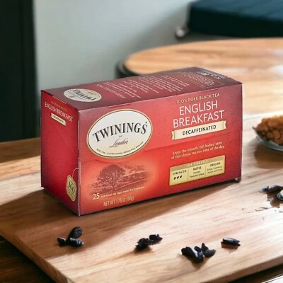 Twinings английский завтрак без кофеина чайные пакетики - 20/коробка-4 коробки-BB 08/2025 - Изображение 1 из 4