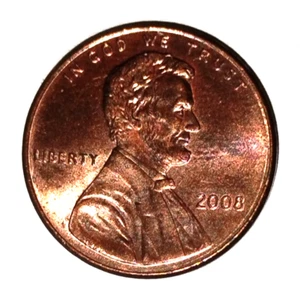 Lincoln Memorial Penny 2008 sin marca de ceca acuñado en metal incorrecto raro - Imagen 1 de 2