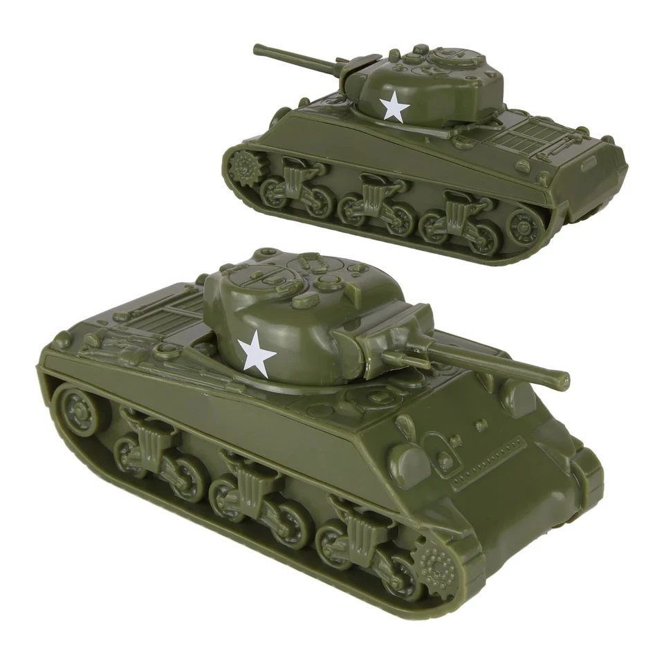 BMC CTS WW2 Sherman M4 Tanks OD GREEN Classic Toy Soldiers Plastic Army Vehicle - Image 1 of 4