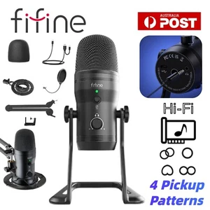 FIFINE Condenser Microphone K690 Studio Broadcast Podcast Gaming Filter Mic USB - Picture 1 of 18