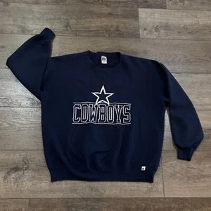 Vintage 90s Russell Athletic Dallas Cowboys Blue Sweatshirt Made in USA - 2XL - Picture 1 of 7
