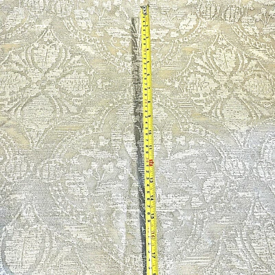 Robert Allen Embroidered Damask Lite Upholstery Fabric Gray 26" SQ. Vintage New - Image 1 of 4