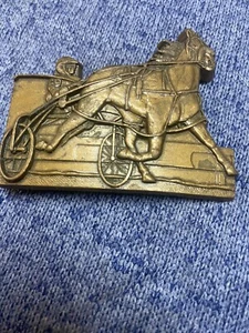 Vintage *Western Harness Racing* Bronze Belt Buckle ~ Limited Edition - Picture 1 of 4