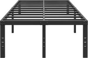 20 Inch Full Size Bed Frame, No Box Spring Needed, Heavy Duty Black Metal Platfo - Picture 1 of 9