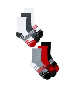 (6 Pairs) Athletic Works Boy's Crew Socks Soft Sz Medium 9-2 1/2 Fast Shipping - Picture 1 of 1