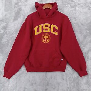Vintage Russell Athletic USC Trojans Hoodie Mens Medium Red College University